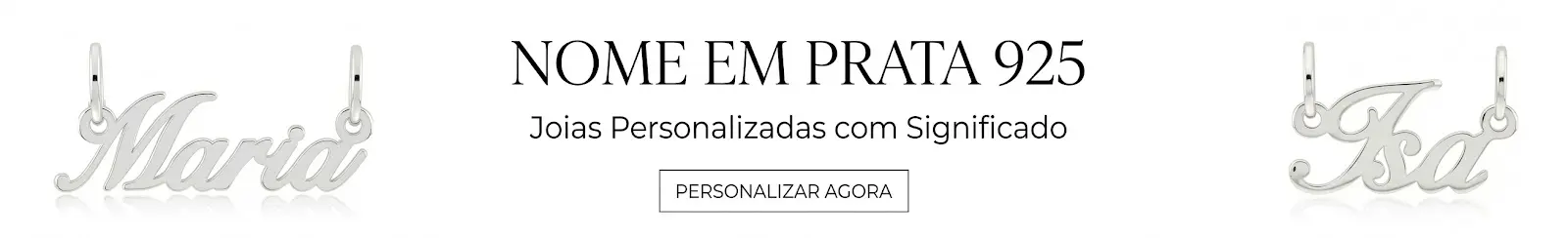 Pingente de nome de prata personalizado